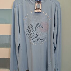 Reel Life Men's UPF 50+ Long Sleeve Hoodie, Blue Large